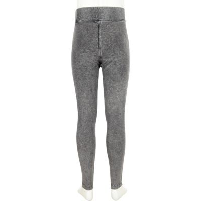 Girls grey denim leggings